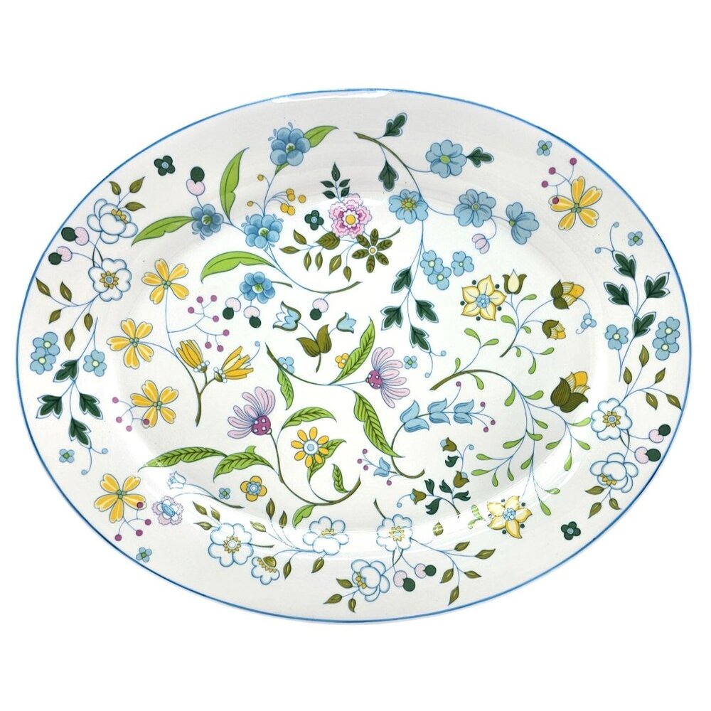 Spode Afton Floral 13" Bone China Oval Serving Platter Made In England